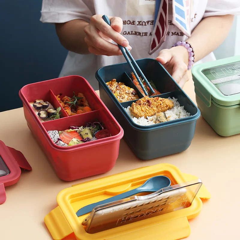 

Japanese Bento Box Containers For Food Packed Lunch Food Preservation Box Microwave Oven Fresh-Keeping Box Kid'S Lunch Box