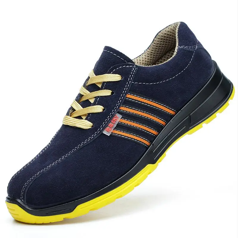 Мужская обувь большого размера из дышащей стали с носком Рабочая безопасная