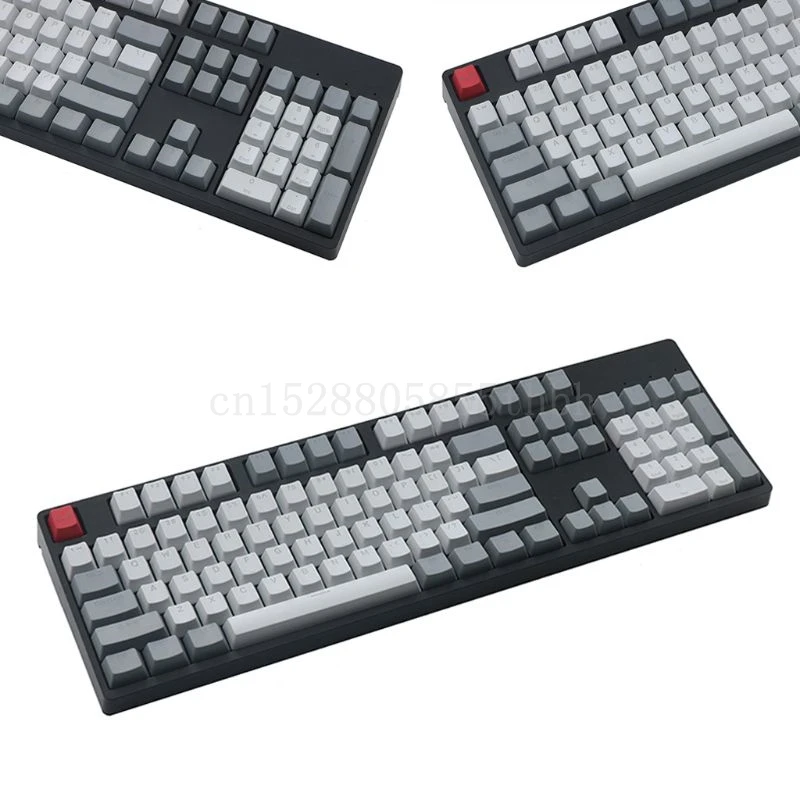 Винтажный стиль OEM профиль Толстая PBT выстрел подсветка RGB клавиши Серый Белый