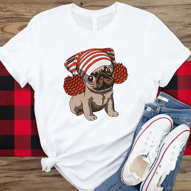 

Festival Merry Christmas Summer Ladies Style Fashion Clothes Female Graphic T-Shirt Women Print Kawaii Dog Cartoon Print Tee Top