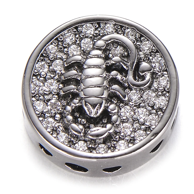 Neovivi кулон в виде скорпиона Круглый микро-белый цирконий латунь сделай сам