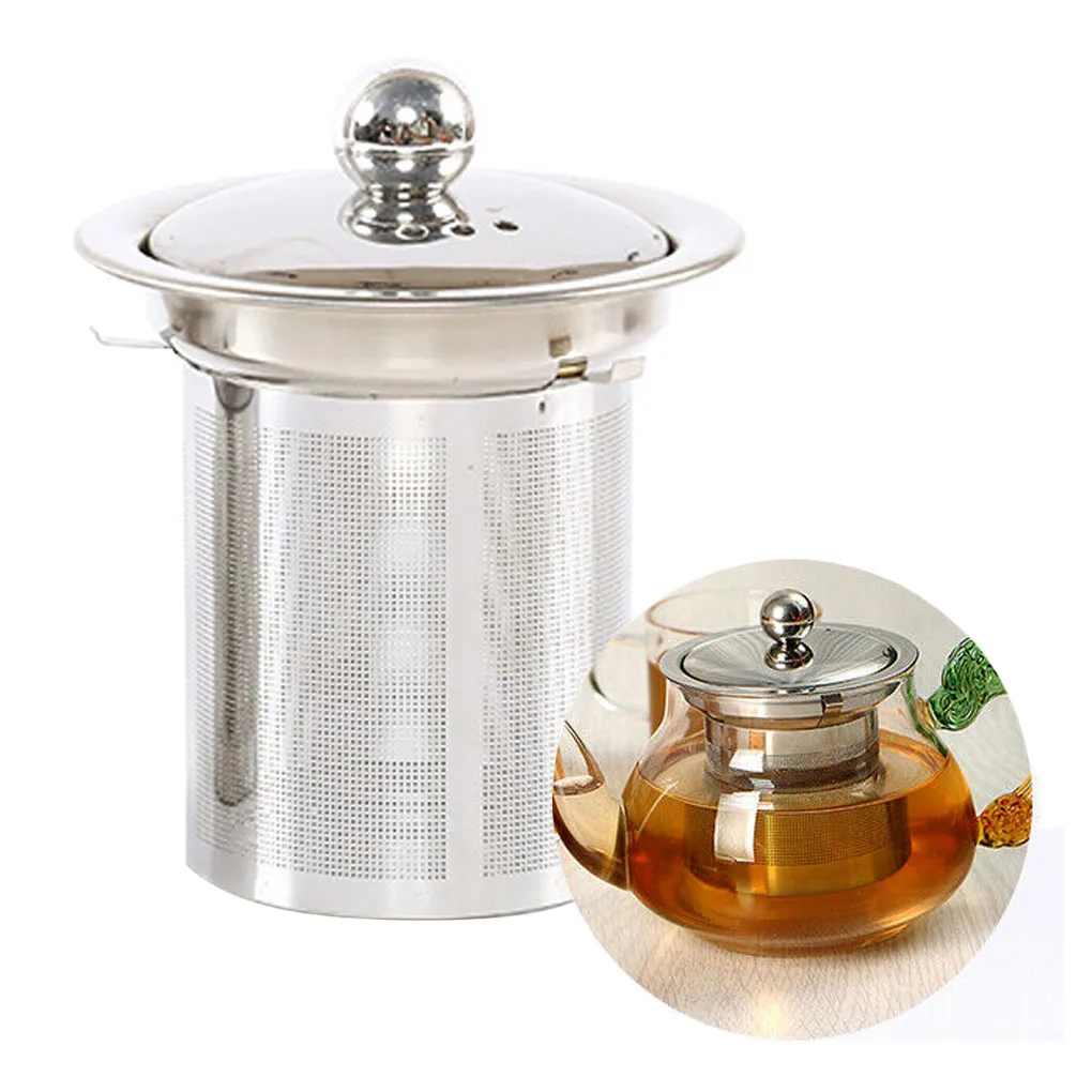 

Stainless Steel Reusable Tea Infuser With Lid Stainless Steel Fine Mesh Coffee Filter Teapot Cup Hanging Loose Leaf Tea Strainer