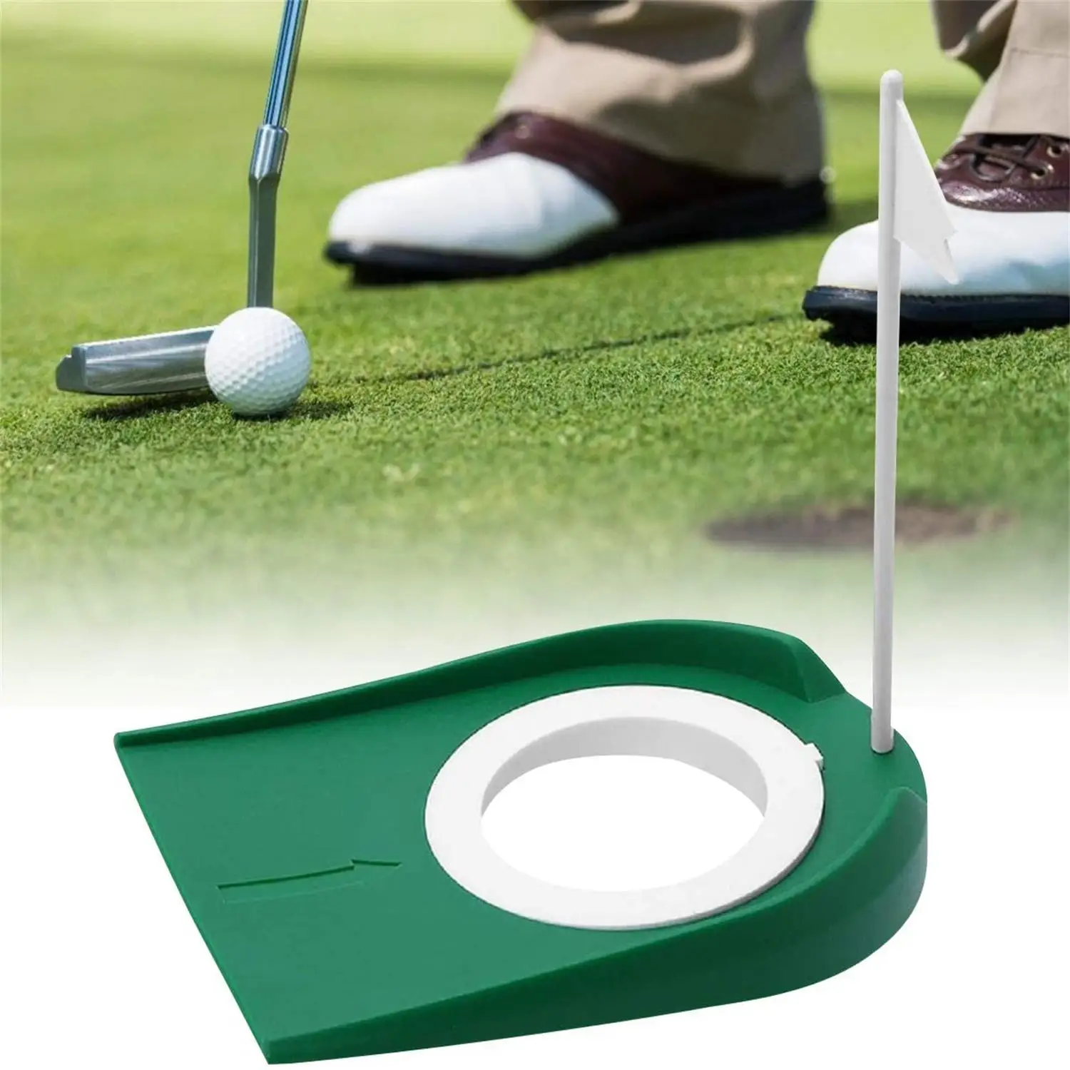 

Golf Putting Cup Indoor Practice Training Aids Golf Hole Flag Plastic Office Indoor Outdoor Golf Putting Putter Regulation Cup