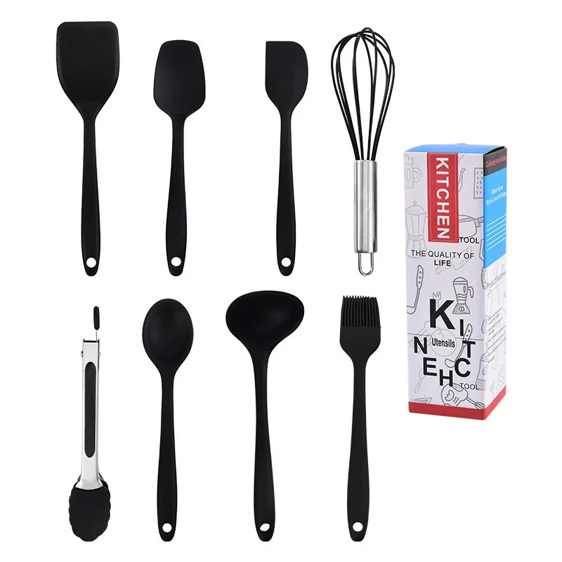 

8 PCS Mini Silicone Cooking Utensils Kitchen Set Non-stick Spatula With Storage Box Kitchen Tools Kitchen Accessories Utensils