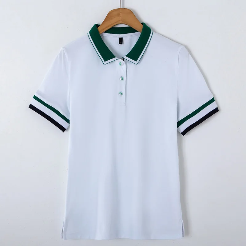 2020 New Arrival Women Polo Shirt High Quality Cotton Women's Sweatshirt Summer lapel Short Sleeve Tops Plus Size S-3XL | Женская
