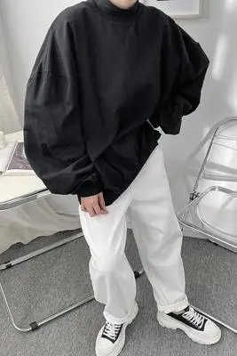 

Spring and Autumn New Small Crowd Loose Outline Hoodie Young Man Bat Sleeves Lazy Hip-hop Jacket Lounge Wear Men Clothing