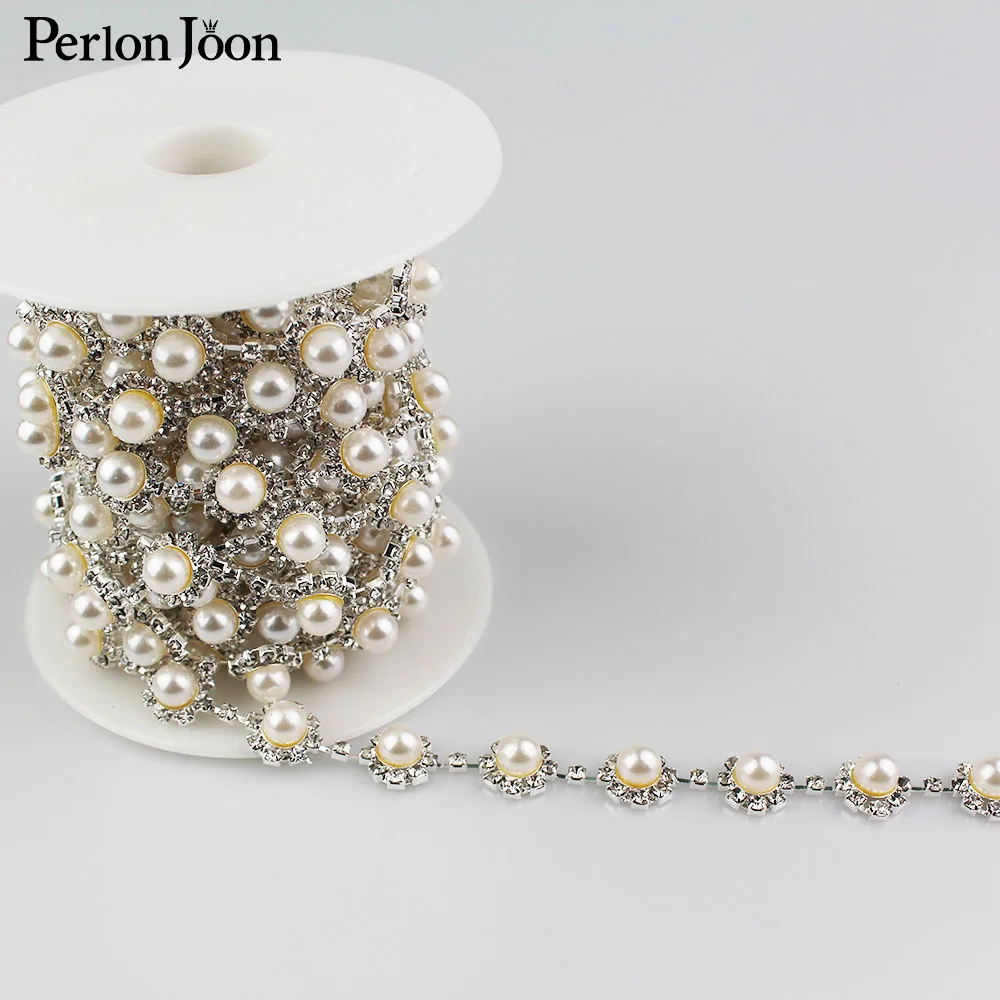 0 46 дюймовая ширина классические круглые жемчужные стразы Отделка лентой