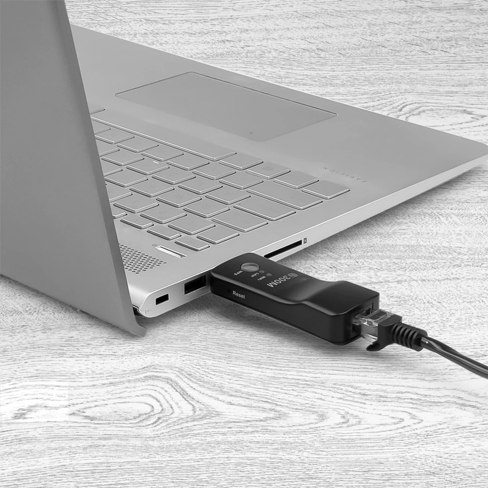 Kebidu 300 Мбит/с беспроводной сетевой адаптер с кнопкой WPS Wi-Fi ретранслятор RJ-45 сетевой ТВ сетевой кабель черный