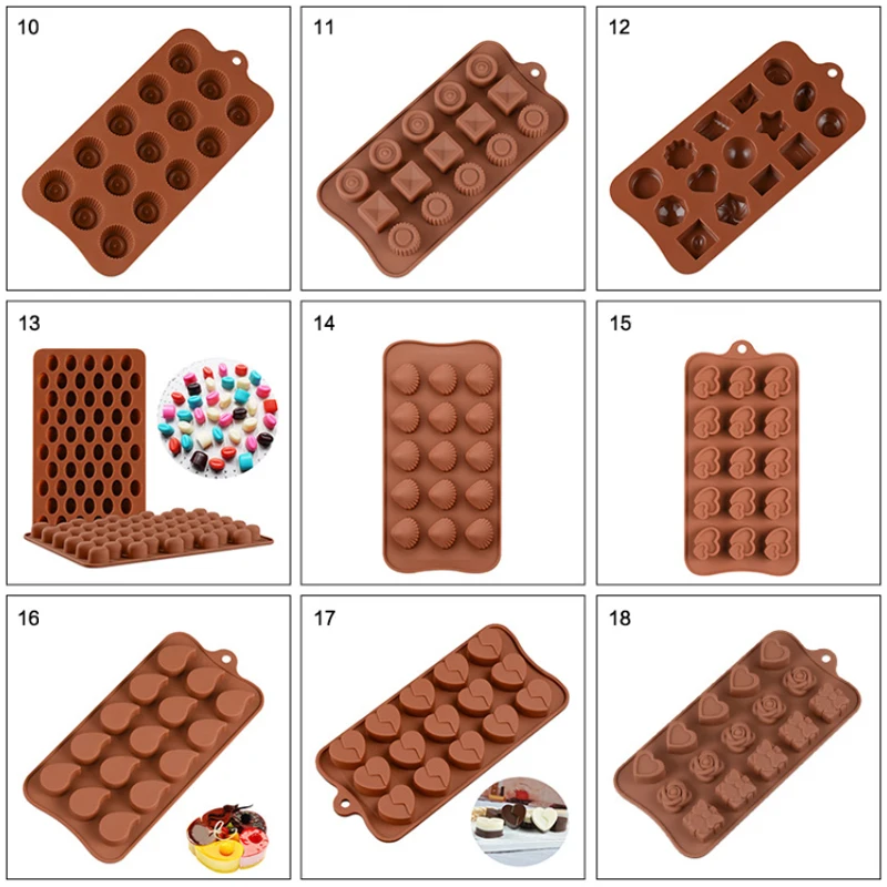 В форме сердца розы формы шоколада помадки силиконовой 18 Еда Класс силиконовый