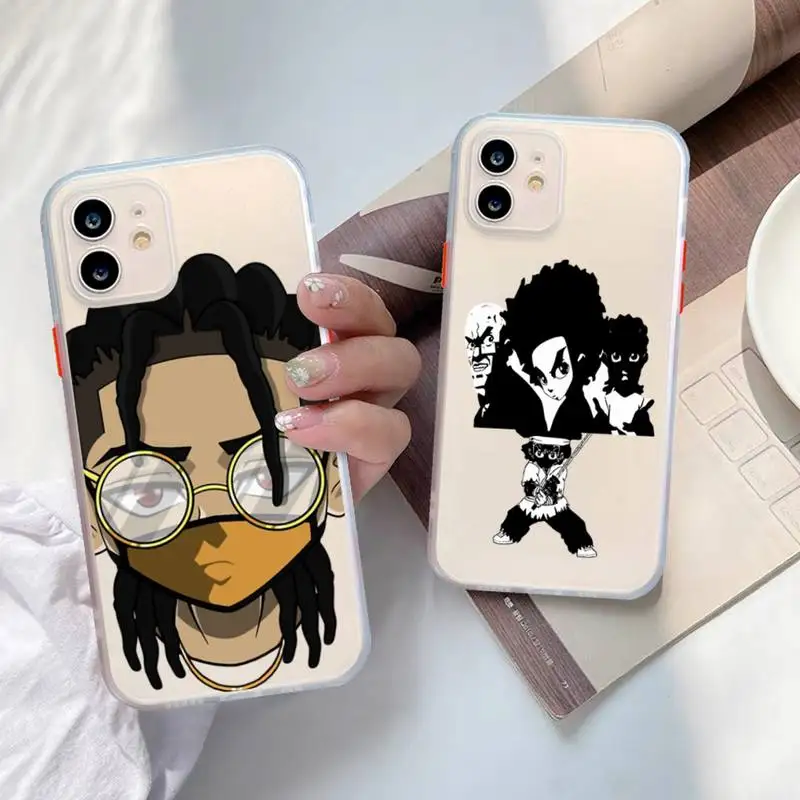 

Huey Freeman Boondocks Phone Case For iphone 12 11 13 Pro Max X XS Max XR 7 8 6 Plus 12mini Translucent Matte Shockproof Case