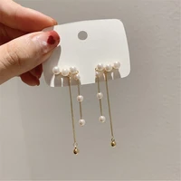 2021 korea trend new luxury high imitation pearl tassel earrings for womens fashion unusual jewelry gift accessories