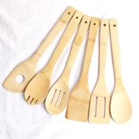 bamboo spoon spatula portable wooden utensil kitchen cooking turners slotted mixing holder shovels lx7635