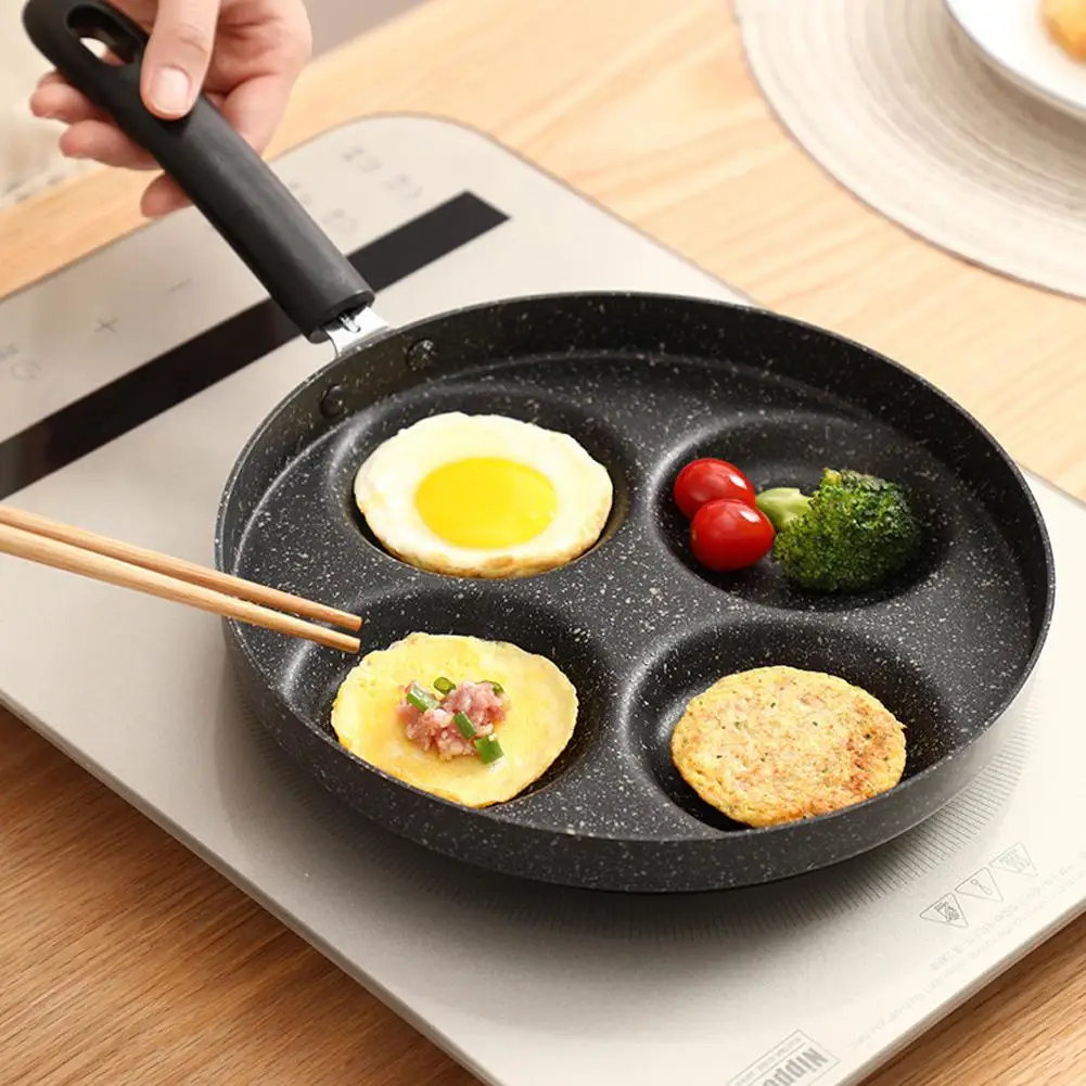 Сковорода для омлета с четырьмя отверстиями яиц ветчины блинов сковород