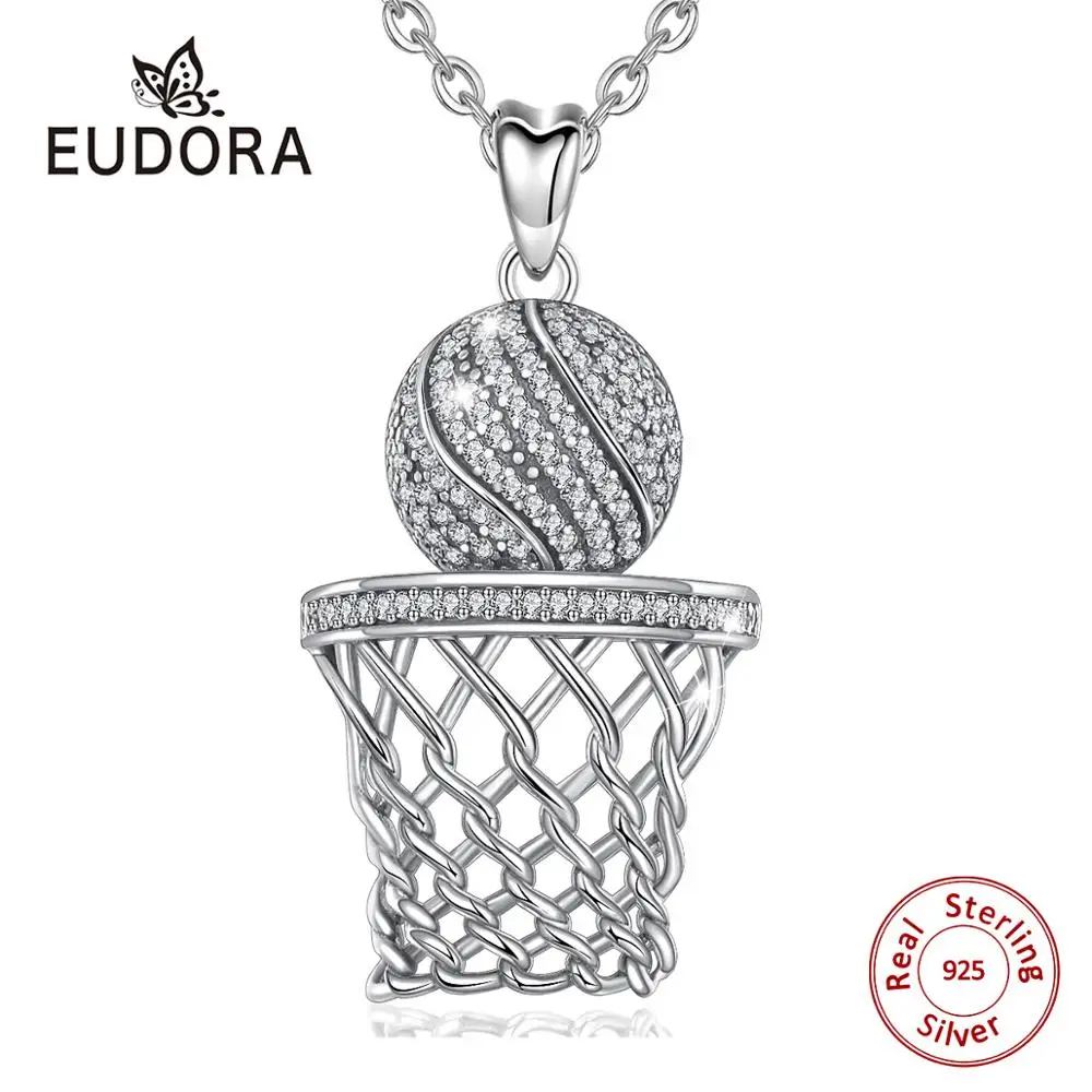 Юдора ожерелье баскетбольное стерлингового серебра кулон кепки в стиле хип хоп