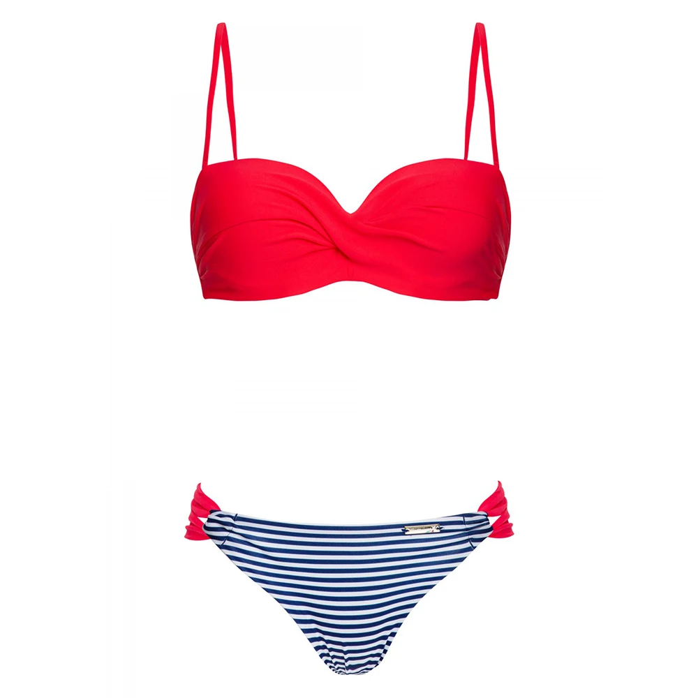 

Women Bandeau Push Up Swimsuit Two Piece Swimwear 2021 New Bikinis Sexy Summerplus Size Bikini Set Bathing Suit Beachwear S~2XL