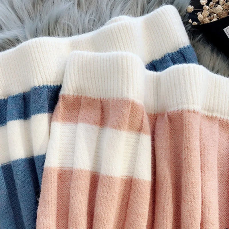 2019 женские зимние теплые комплекты из 2 частей юбок с v-образным вырезом и