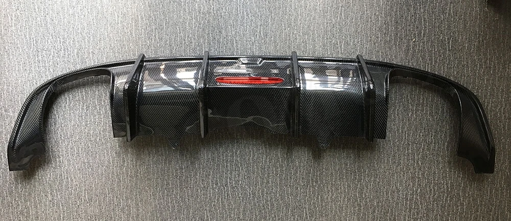 Углеродного волокна диффузор губа на задний бампер спойлер с светодиодный