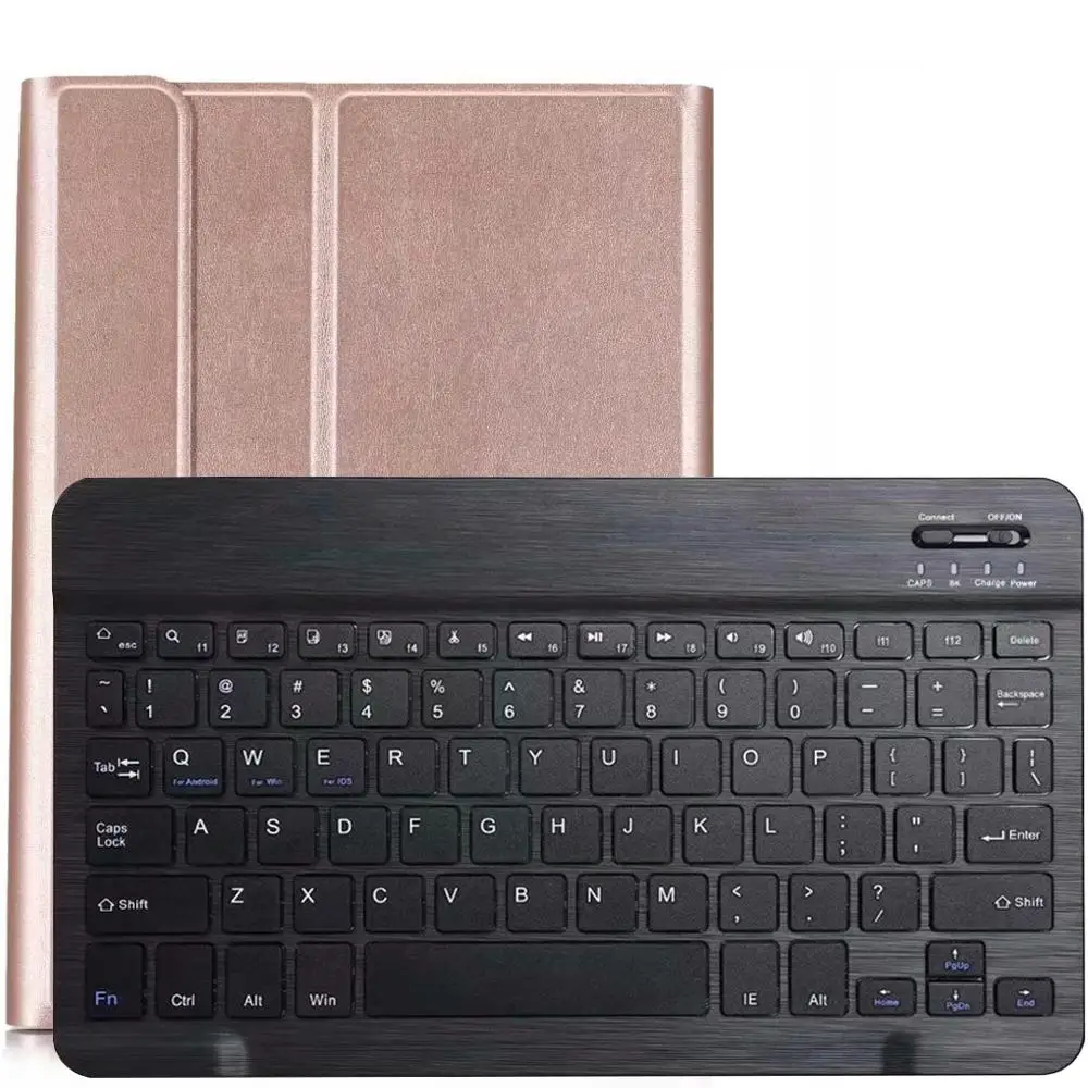 Чехол для samsung Galaxy Tab S6 10,5, чехол для клавиатуры T860 T865, чехол для SM-T860, русская, испанская, английская, Bluetooth клавиатура, чехол - Цвет: Rose Gold with Black
