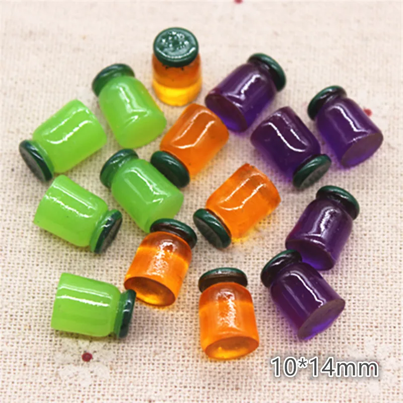 

10pcs Cute 3D Resin Simulation Jam Jar Miniature Art Flatback Cabochon DIY Craft Decoration,10*14mm