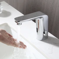 automatic infrared sink hands touchless free sink mixers sensor tap chrome brass automatic hands free infrared basin faucet