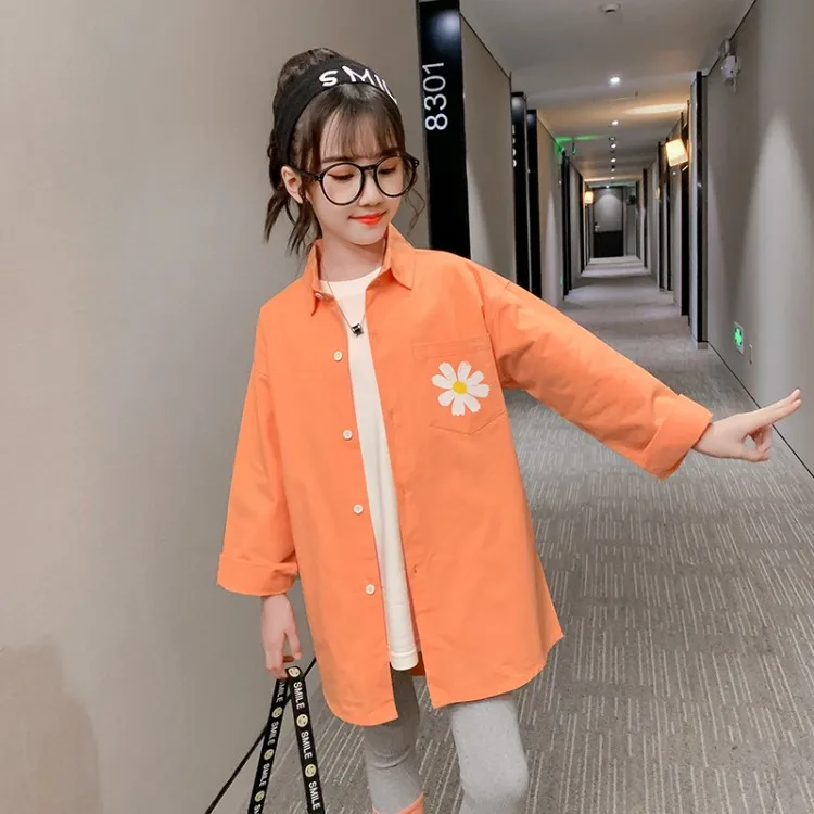 

DX03470 Girls Little Daisy Casual Twill Trench Coat