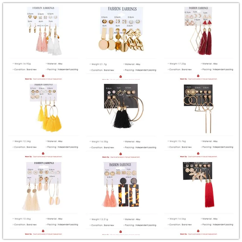 Винтажные висячие серьги с кисточками и геометрическим рисунком для женщин