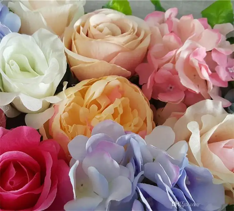 Новый Модный свадебный цветок на стену с подставкой черная железная Складная