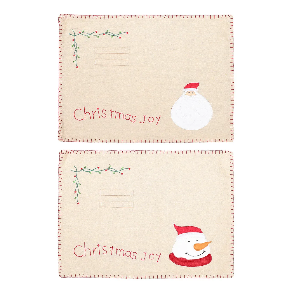 

12 шт. рождественские коврики, коврики для обеденного стола с рисунком Санта-Клауса, снеговика, новогоднее Рождественское украшение, деревен...