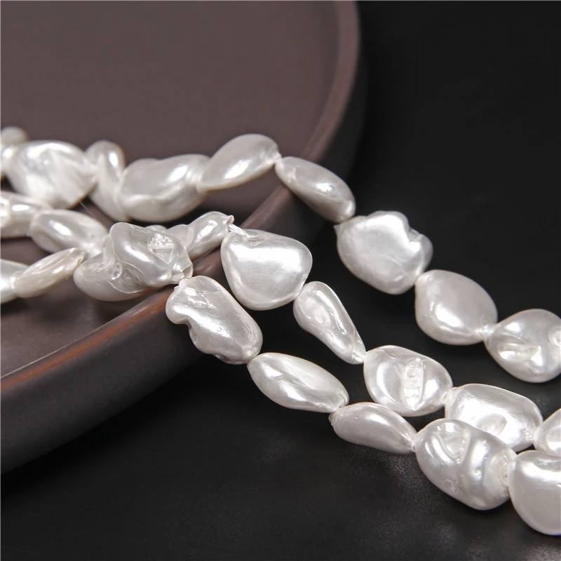 Разноцветное из перламутровых раковин имитация жемчуга неправильной Форма бусины для самостоятельного изготовления ювелирных изделий браслет Подвеска шармы 14