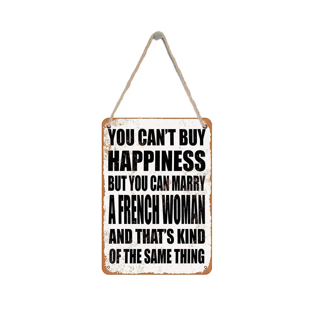 

Isaric деревянный подвесной знак 8X12 дюймов вы не можете купить счастье, но вы можете выбрать французскую женщину, Забавный деревянный знак