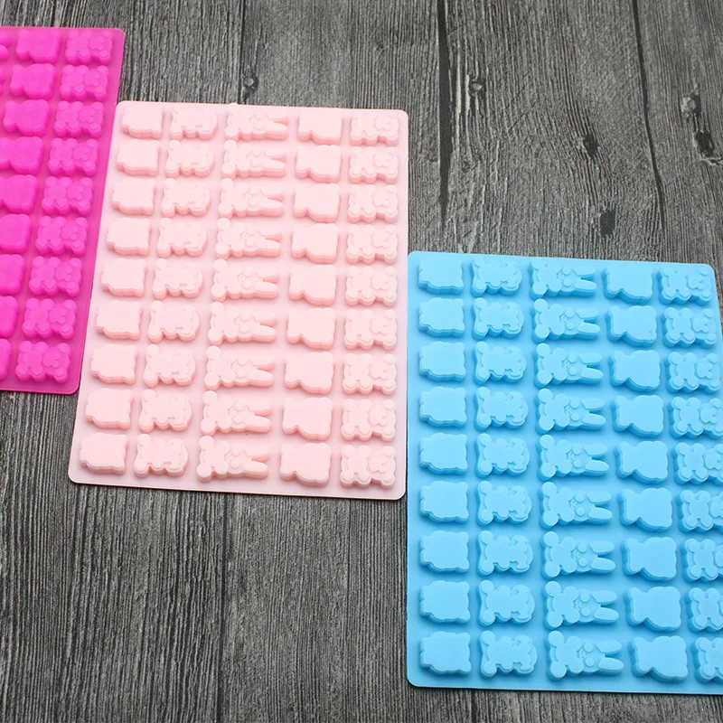 

45 Grid Animals Cartoon Silicone Mold Cake Mold Biscuit Ice Cream Jelly Epoxy Mold French Baking Tool Food Grade Silicone