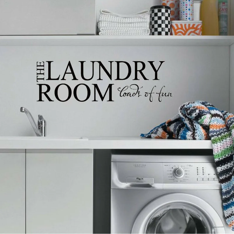 Прачечная Цитата Наклейка на стену много веселья домашний декор виниловая