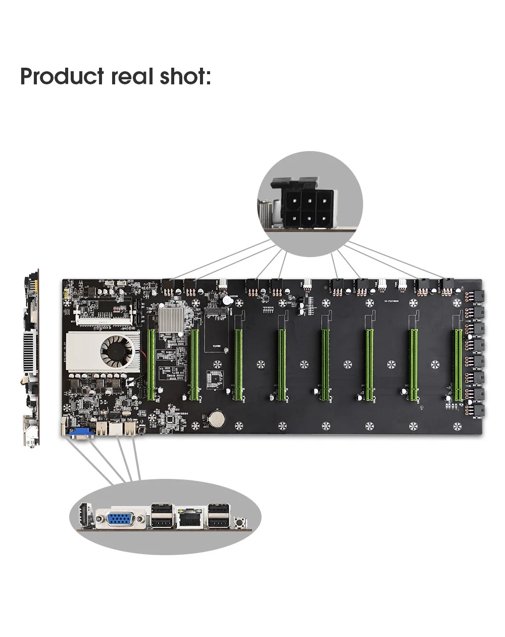 eth ethereum mining machine motherboard s37 platform 65 pitch 8 graphics card slot ddr3 memory integrated vga interface free global shipping