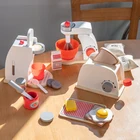 Деревянная кухонная игрушка для ролевых игр, имитация деревянного кофе, тостер, миксер, игрушка для раннего обучения детей