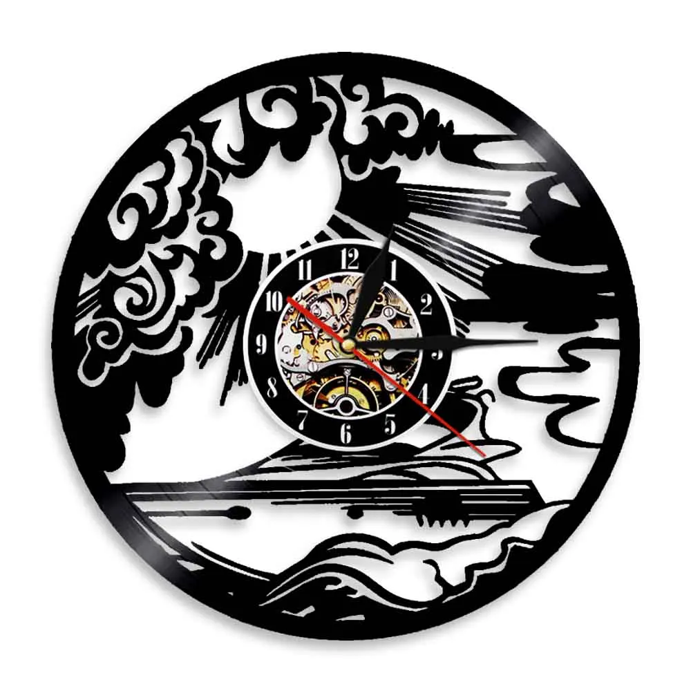 Спортивные настенные часы для яхт парусные виниловая пластина Парусный корабль