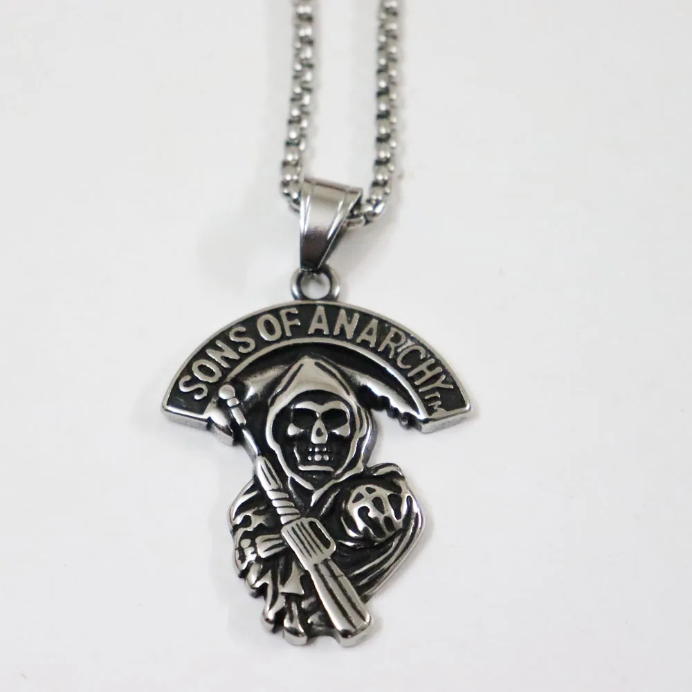 Sons Of Biker Rider Nckelace для мотоциклов из нержавеющей стали ювелирные изделия с черепом