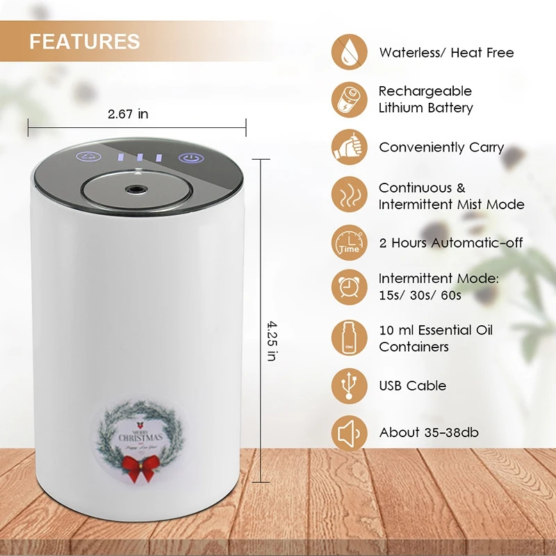 Безводный и беспроводной эфирное масло небулизирующий автомобиль ароматерапия