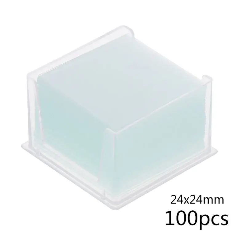 

100 Pcs Transparent Square Glass Slides Coverslips Coverslides For Microscope Optical Instrument 203C