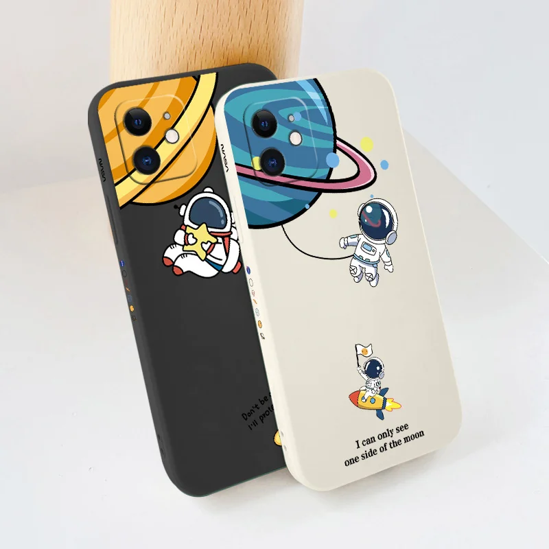 

Flag Astronaut Case For iPhone 12 Pro Max Mini 11 Pro Max X XR XS MAX SE2020 8 7 Plus 6 6S Plus Ultra Thin Phone Back Cover