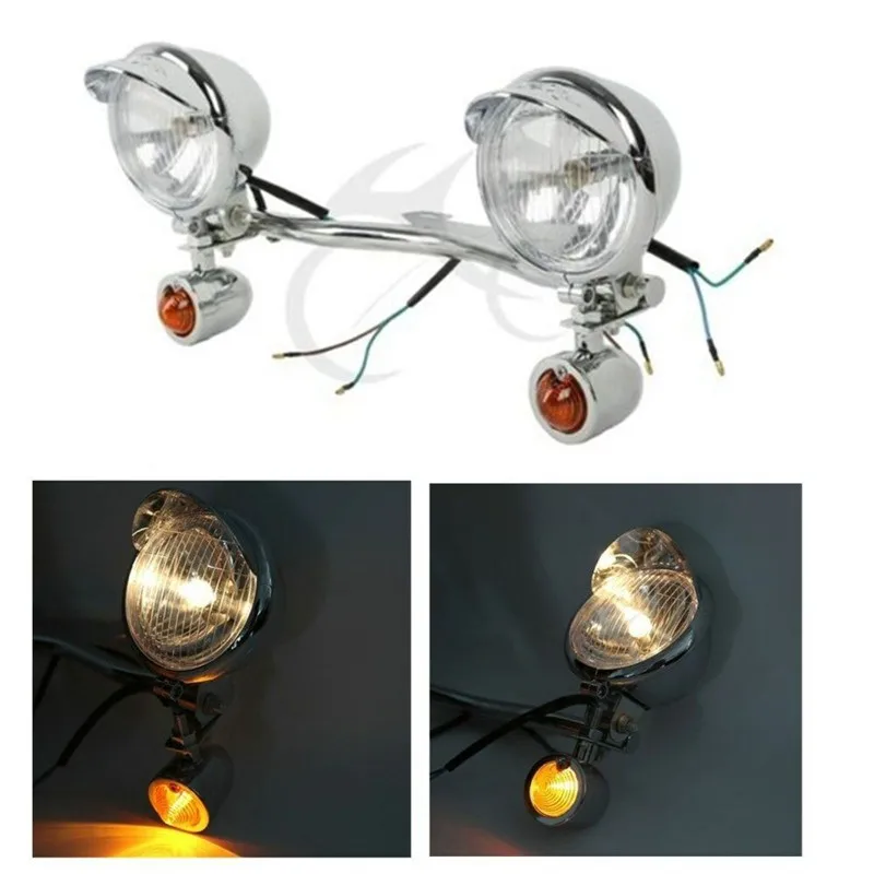 Хромированный поворотный сигнал для езды на мотоцикле световая панель Harley Honda