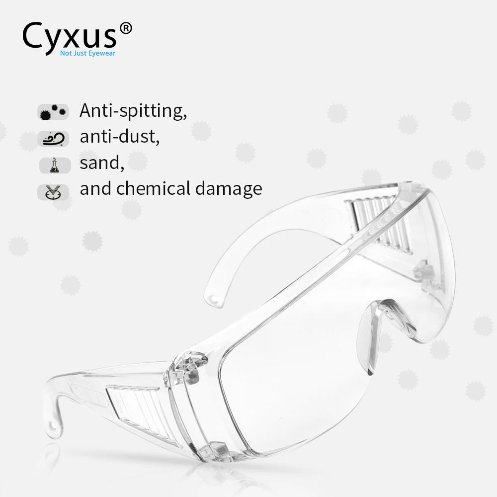 

Protective Goggles Fit Over Glasse Anti Virus Saliva Dust Impact Safety Glasses Clear Eyepiece Eye Protection