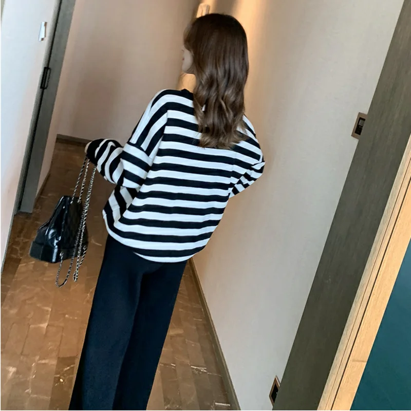 Модная женская обувь в Корейском стиле одежда с длинным рукавом Свободные