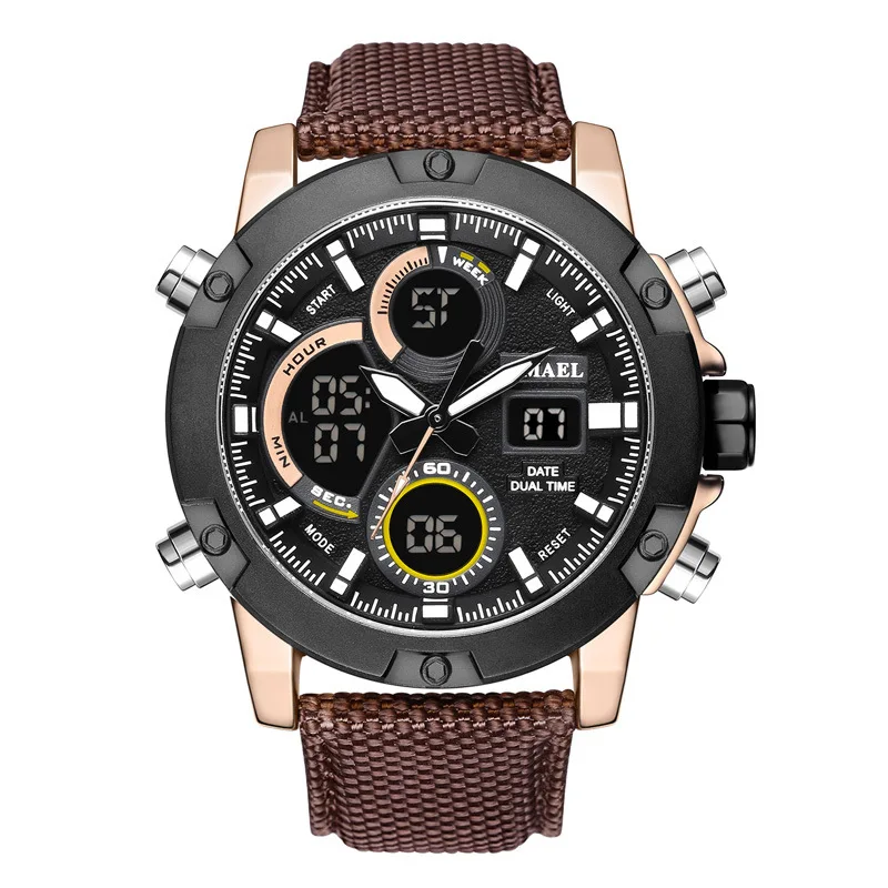 

Popular Watch Outdoor Sports Waterproof Leather Multifunctional Japanese Movement Quartz Watch