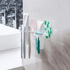 Бесплатная пробивая полка для хранения в ванной, держатель для зубной щетки со слотом для карт, пластиковый настенный держатель для зубной щетки в ванной