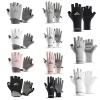 summer ice silk cycling gloves touch screen fishing sport cool sunscreen women men breathable sports hiking half finger gloves