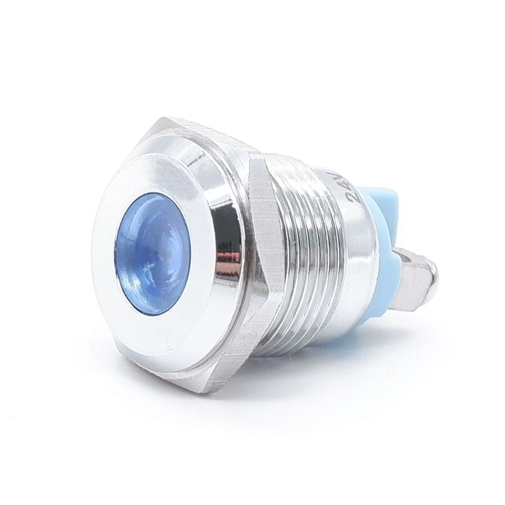 LED Metal Indicator lights 16mm round flat head Signal lamp screw connection 12V 24V 220v led indicator light piloto 12v |