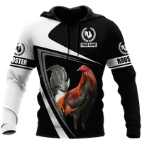 rooster personalized mens hoodie funny casual autumn unisex hoodi dropship custom name zipper pullover diy womens sweatshirt