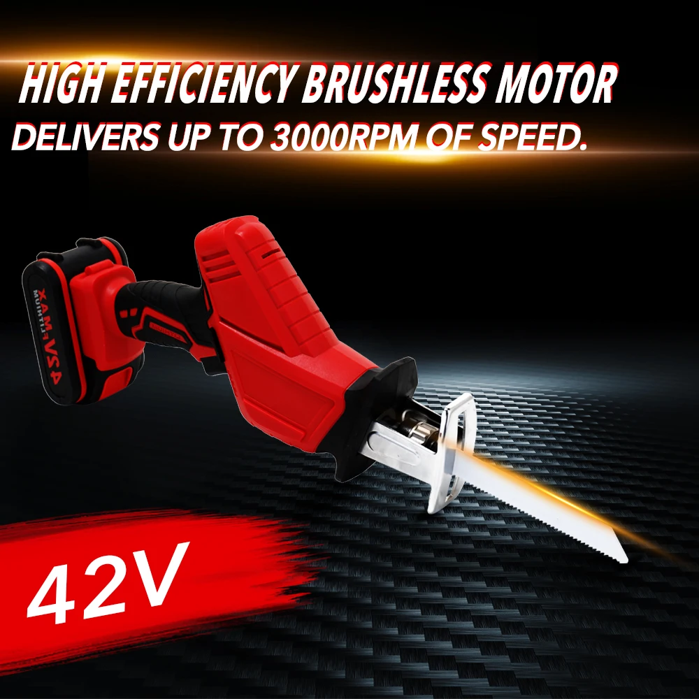 42VF Reciprocating Saws Outdoor Saber Saw with Rechargeable Lithium Battery Portable Cordless Electric Power Tools | Инструменты