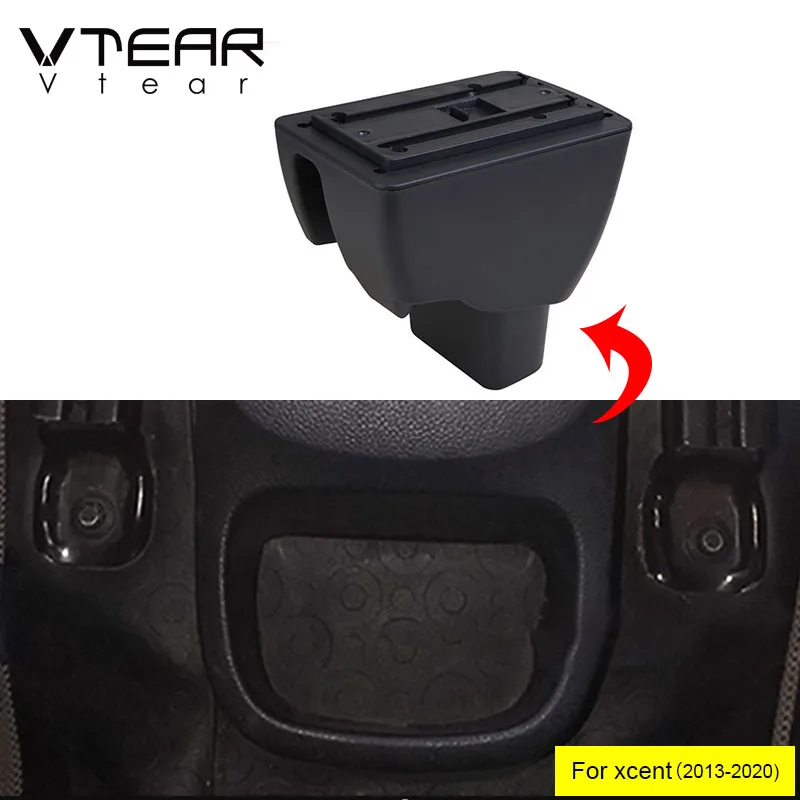 Vtear для hyundai Xcent аксессуары автомобильный подлокотник ABS кожаный ящик хранения