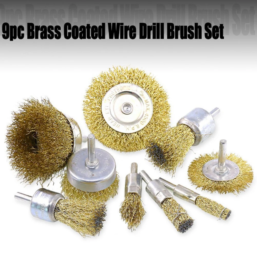 

Wheel With 1/4 Inch Shank Home Brass Coated Removal Rust Electric Grinder Manual Wire Brush Practical Cup Repairing Polishing